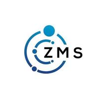 création de logo de technologie de lettre zms sur fond blanc. zms creative initiales lettre il logo concept. conception de lettre zms. vecteur