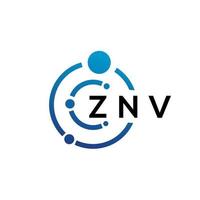 création de logo de technologie de lettre znv sur fond blanc. znv creative initiales lettre il logo concept. conception de lettre znv. vecteur