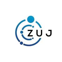 création de logo de technologie de lettre zuj sur fond blanc. zuj creative initiales lettre il logo concept. conception de lettre zuj. vecteur