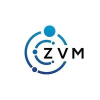 création de logo de technologie de lettre zvm sur fond blanc. zvm initiales créatives lettre il logo concept. conception de lettre zvm. vecteur