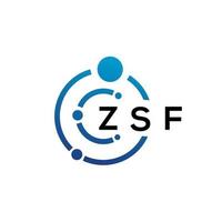 création de logo de technologie de lettre zsf sur fond blanc. zsf creative initiales lettre il logo concept. conception de lettre zsf. vecteur
