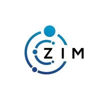 création de logo de technologie de lettre zim sur fond blanc. zim creative initiales lettre il logo concept. conception de lettre zim. vecteur