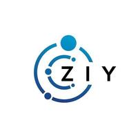 création de logo de technologie de lettre ziy sur fond blanc. ziy initiales créatives lettre il concept de logo. conception de lettre ziy. vecteur