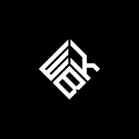création de logo de lettre wkb sur fond noir. concept de logo de lettre initiales créatives wkb. conception de lettre wkb. vecteur