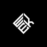 création de logo de lettre wke sur fond noir. wke concept de logo de lettre initiales créatives. conception de lettre wke. vecteur