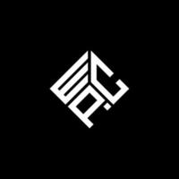 création de logo de lettre wpc sur fond noir. concept de logo de lettre initiales créatives wpc. conception de lettre wpc. vecteur