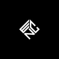 création de logo de lettre wnc sur fond noir. concept de logo de lettre initiales créatives wnc. conception de lettre wnc. vecteur