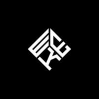 création de logo de lettre wek sur fond noir. concept de logo de lettre initiales créatives wek. conception de lettre de semaine. vecteur