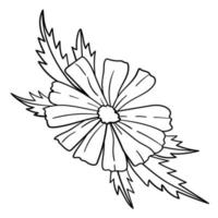 branche de fleur de doodle, bourgeon mignon et inhabituel, peut être utilisé pour décorer des cartes postales, des cartes de visite ou comme élément de design vecteur