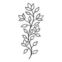 branche de fleur de doodle, bourgeon mignon et inhabituel, peut être utilisé pour décorer des cartes postales, des cartes de visite ou comme élément de design vecteur