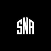 création de logo de lettre sna sur fond noir. concept de logo de lettre initiales créatives sna. conception de lettre sna. création de logo de lettre sna sur fond noir. s vecteur