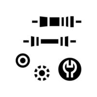 illustration vectorielle d'icône de glyphe d'élimination de chariot de pédalier vecteur
