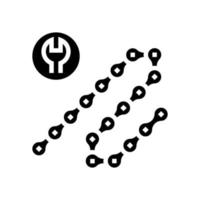 vélo chane réparation et raccourcissement glyphe icône illustration vectorielle vecteur