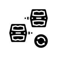 pédales remplacement glyphe icône vecteur illustration noire