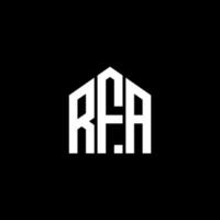 conception de lettre rfa. création de logo de lettre rfa sur fond noir. concept de logo de lettre initiales créatives rfa. conception de lettre rfa. création de logo de lettre rfa sur fond noir. r vecteur