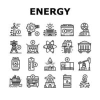 vecteur d'icônes d'énergie électrique et d'alimentation en carburant