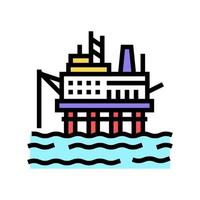 illustration vectorielle d'icône de couleur de plate-forme pétrolière de mer vecteur