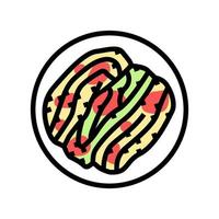 illustration vectorielle d'icône de couleur de salade de kimchi vecteur