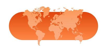 carte du monde et illustration vectorielle plane de concept de continents terrestres horizontaux. vecteur