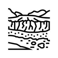 illustration vectorielle de l'icône de la ligne du glacier perito moreno vecteur