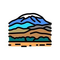 illustration vectorielle de l'icône de couleur du mont kilimanjaro vecteur