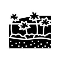 oasis dans l'illustration vectorielle de l'icône du glyphe du désert africain vecteur