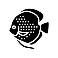 poisson discus glyphe icône illustration vectorielle vecteur