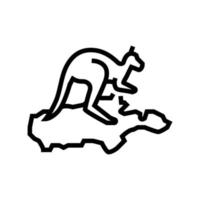 illustration vectorielle de l'icône de la ligne de l'île kangourou vecteur