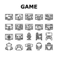 icônes de jeu électronique et de périphérique de jeu vidéo définies vecteur