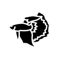 illustration vectorielle d'icône de glyphe de poisson betta vecteur