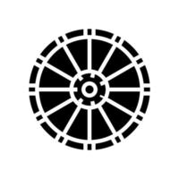 vieille roue glyphe icône illustration vectorielle vecteur