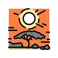 coucher de soleil couleur africaine icône illustration vectorielle vecteur