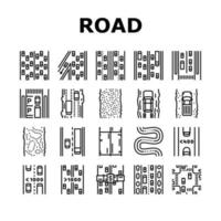 vecteur d'icônes d'autoroute urbaine et de campagne