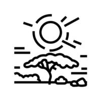 illustration vectorielle de l'icône de la ligne africaine du coucher du soleil vecteur