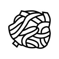 illustration vectorielle de l'icône de la ligne de pâtes tagliatelles vecteur