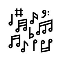 note illustration vectorielle de l'icône de la ligne de musique vecteur