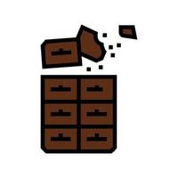 illustration vectorielle d'icône de couleur chocolat noir vecteur
