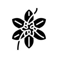 safran fleur bourgeon glyphe icône illustration vectorielle vecteur