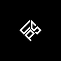 création de logo de lettre usp sur fond noir. concept de logo de lettre initiales créatives usp. conception de lettre usp. vecteur