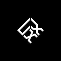 création de logo de lettre uxx sur fond noir. concept de logo de lettre initiales créatives uxx. conception de lettre uxx. vecteur