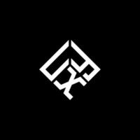 création de logo de lettre uyx sur fond noir. concept de logo de lettre initiales créatives uyx. conception de lettre uyx. vecteur