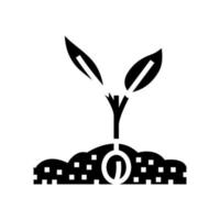 illustration vectorielle d'icône de glyphe de feuille de germination vecteur