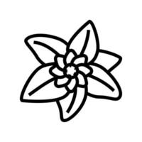 fleur feuille ligne icône illustration vectorielle vecteur