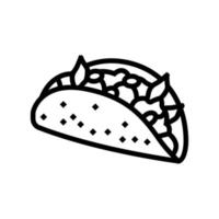 illustration vectorielle de l'icône de la ligne de cuisine mexicaine vecteur