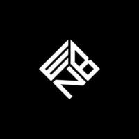 création de logo de lettre wbn sur fond noir. concept de logo de lettre initiales créatives wbn. conception de lettre wbn. vecteur