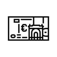 euro eur ligne icône illustration vectorielle vecteur