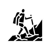 trekking extrême sport glyphe icône illustration vectorielle vecteur