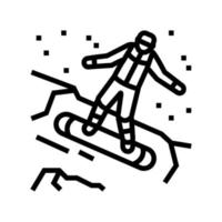 snowboard extrême sport ligne icône illustration vectorielle vecteur