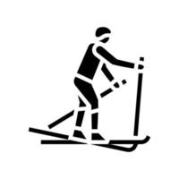 illustration vectorielle d'icône de glyphe de sport d'hiver extrême de ski vecteur