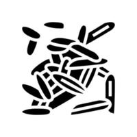 illustration vectorielle d'icône de glyphe de graine de riz vecteur
